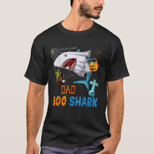 Pappa Boo Shark Halloween Shark Costume Ghost med T Shirt