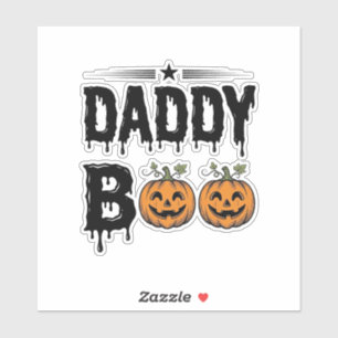 Pappa Boo Vintage Halloween Pumpa Tröja Design_1 Klistermärken