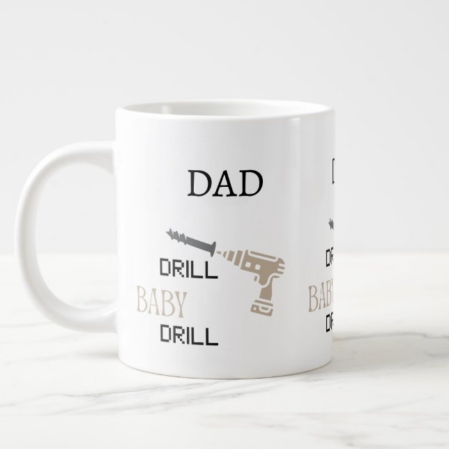 Pappa Borra Bebis Borra Rolig Gör-det-själv Verkty Jumbo Mugg (Vänster)