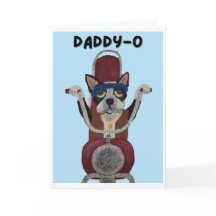 Pappa-Boston Terrier-Motorcyklist på motorcykel