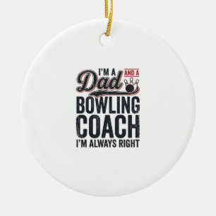 Pappa Bowlingscoach Alltid Rätt Vintage T-Shirt De Julgransprydnad Keramik