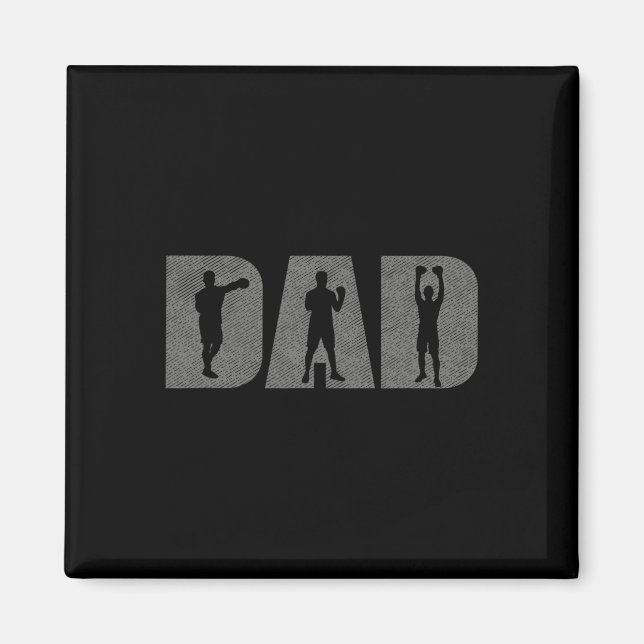 Pappa Boxer Fars dag Boxing Älskare Box Gift Train Magnet (Framsidan)