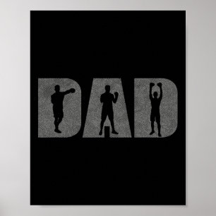 Pappa Boxer Fars dag Boxing Älskare Box Gift Train Poster