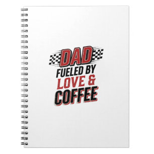 Pappa Bränsle av Kärlek och Kaffe Racing Tröja Des Anteckningsbok