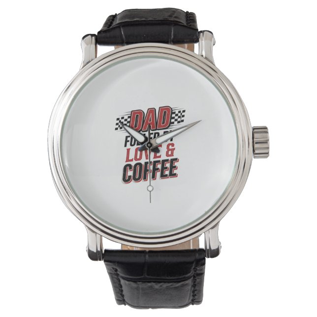 Pappa Bränsle av Kärlek och Kaffe Racing Tröja Des Armbandsur (Framsida)