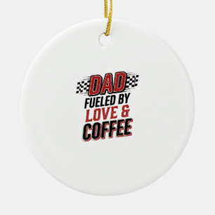 Pappa Bränsle av Kärlek och Kaffe Racing Tröja Des Julgransprydnad Keramik