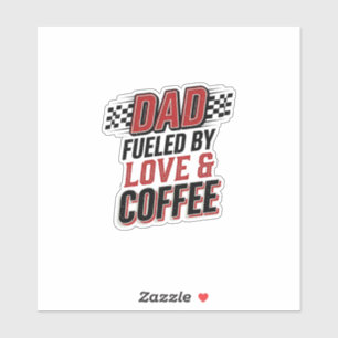 Pappa Bränsle av Kärlek och Kaffe Racing Tröja Des Klistermärken