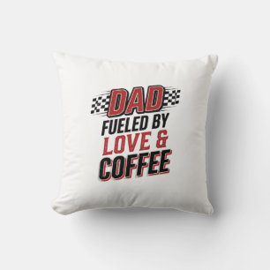 Pappa Bränsle av Kärlek och Kaffe Racing Tröja Des Kudde