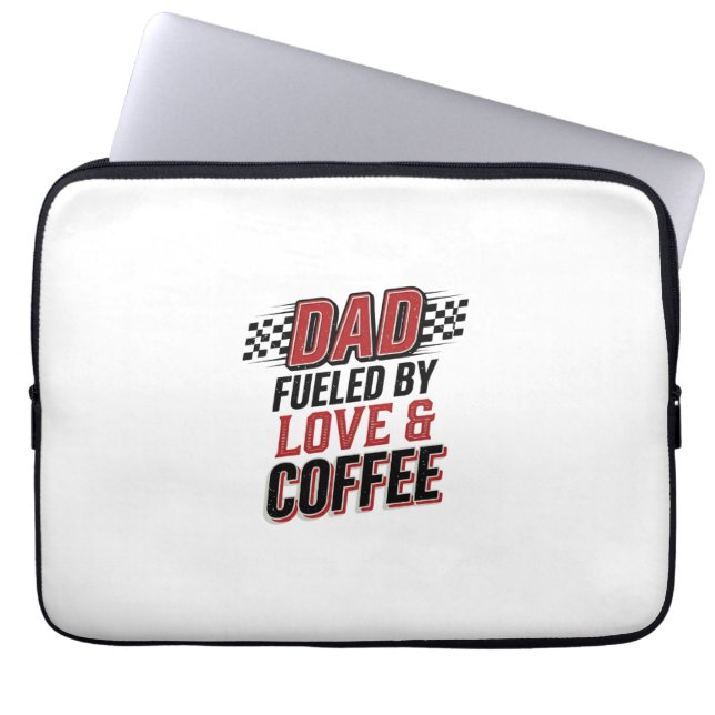 Pappa Bränsle av Kärlek och Kaffe Racing Tröja Des Laptop Fodral (Framsidan)