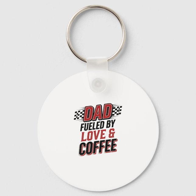 Pappa Bränsle av Kärlek och Kaffe Racing Tröja Des Nyckelring (Framsida)