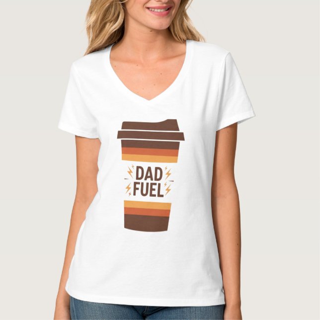 Pappa Bränsle – Rolig kaffemugg Fars dag T-Shirt (Framsida)