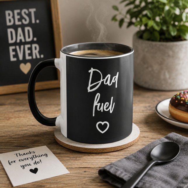 Pappa Bränsle Roligt Minimalistisk Faderpresent Mugg (Skapare uppladdad)