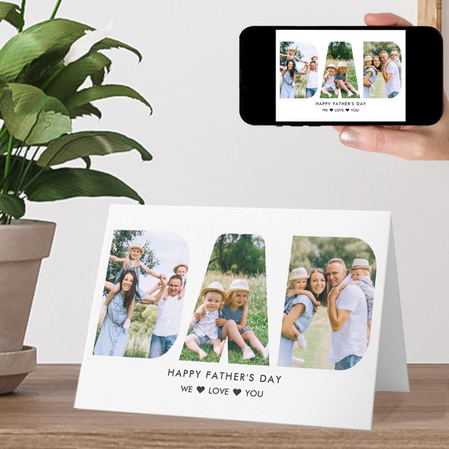 PAPPA Brev Cutout Photo Collage Fars dag Kort (Skapare uppladdad)