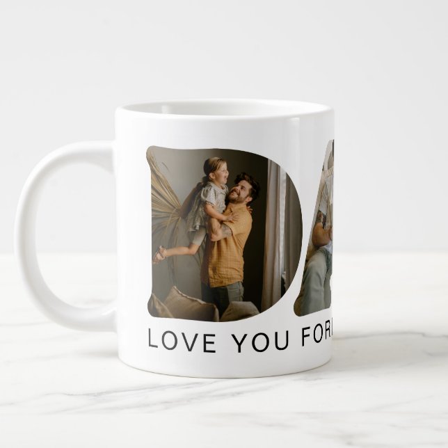 Pappa brev fotokollage jumbo mugg (Vänster)