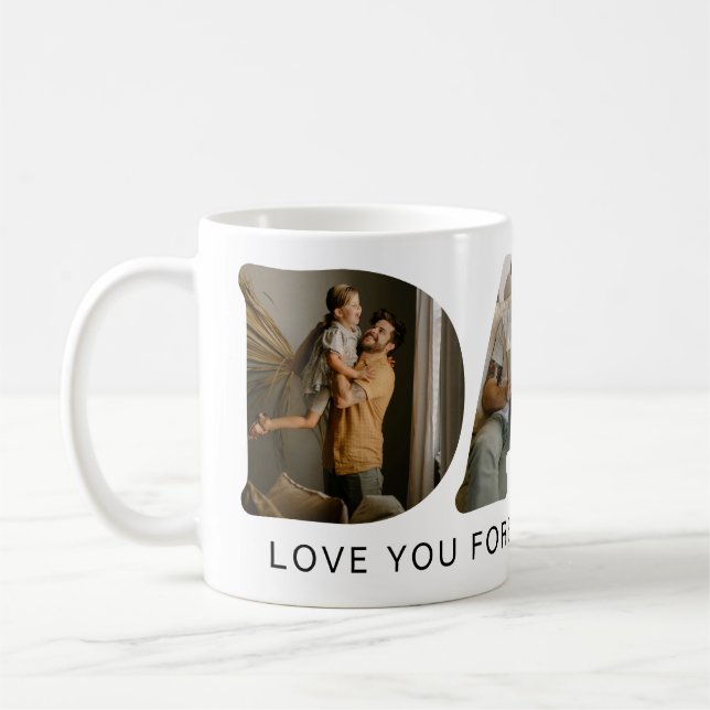 PAPPA Brev Photo Collage Fars dag Kaffemugg (Vänster)