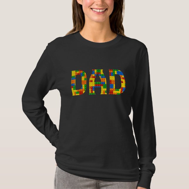 Pappa Brick Builder blockerar Master Builder Far D T Shirt (Framsida)
