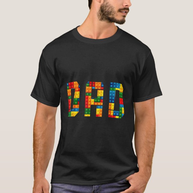 Pappa Brick Builder Funny Blocks Master Builder Ma T Shirt (Framsida)