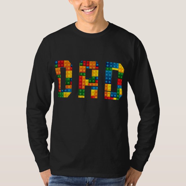 Pappa Brick Builder - praktiska block Master Build T Shirt (Framsida)