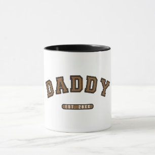 Pappa Brun Läder Est. Etablerad Grafik Mugg