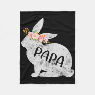 Pappa Bunny Matching Family Blommigt Bunny Rabbit Fleecefilt