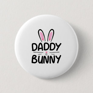 Pappa Bunny Matching Family Påsk Pappa Gift Knapp