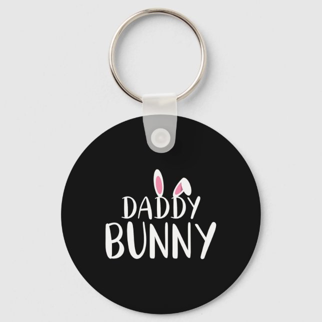 Pappa Bunny Påsk Gravid Mamma Matching par Nyckelring (Framsida)