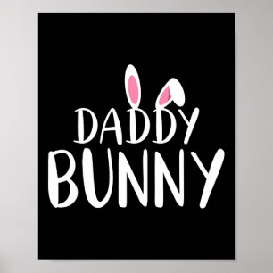 Pappa Bunny Påsk Gravid Mamma Matching par Poster