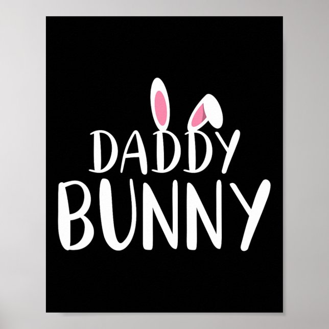 Pappa Bunny Påsk Gravid Mamma Matching par Poster (Framsidan)