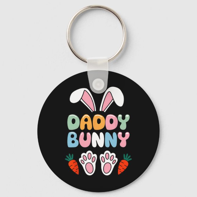 Pappa Bunny Påsk Shirt - Lustigt PM för Pappor Nyckelring (Framsida)