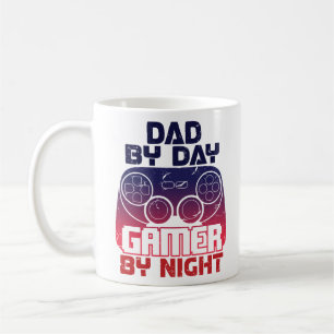 Pappa by Day Gamer by night Funny Video Gamer Papp Kaffemugg