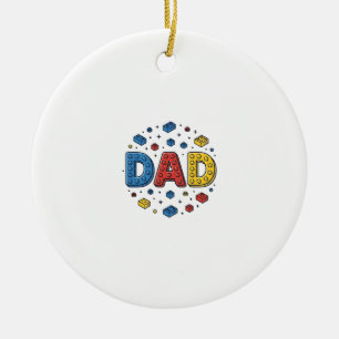 Pappa Byggstenar Vintage Vektordesign_1 Julgransprydnad Keramik