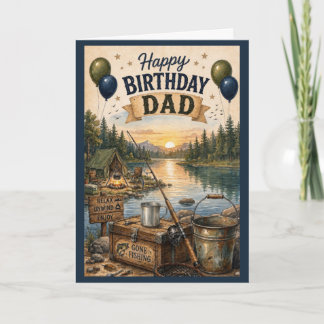 Pappa Camping Födelsedag Kort
