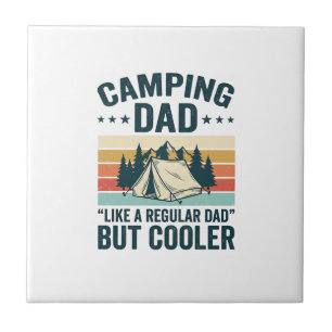 Pappa Camping Retro Vintage Utomhus Vektorskorta D Kakelplatta