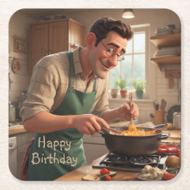 Pappa: Chef Birthday Underlägg Papper Kvadrat