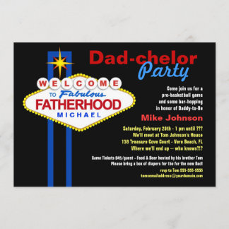 Pappa-chelor Party - Pappa Diaper Keg-inbjudningar Inbjudningar