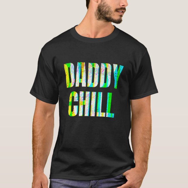 Pappa Chill Funny Viral Tik Trending Meme Distress T Shirt (Framsida)