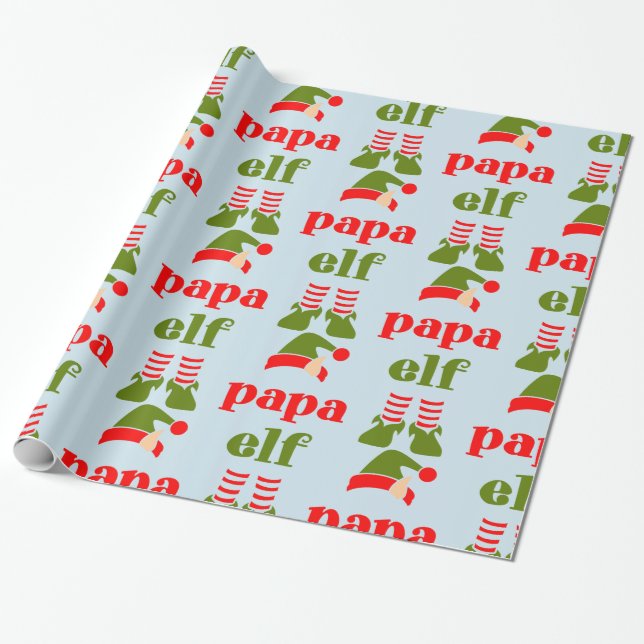 PAPPA CHRISTMAS WRAPPING PAPPER "PAPPA ELF" PRESENTPAPPER (Utrullad)