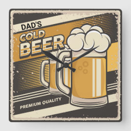 PAPPA Classic Kall Beer Fyrkantig Klocka