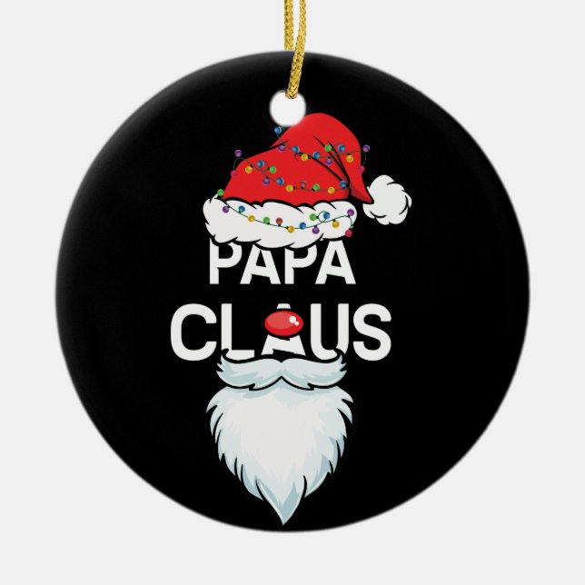 Pappa Claus Clown jultomten Hat Julgransprydnad Keramik (Framsidan)