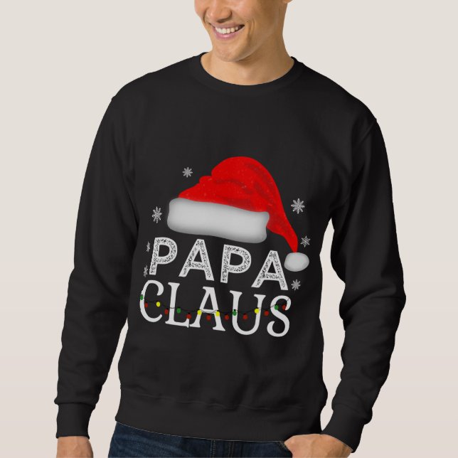 Pappa Claus Funny julfamilj matchande Pappa Lång Ärmad Tröja (Framsida)