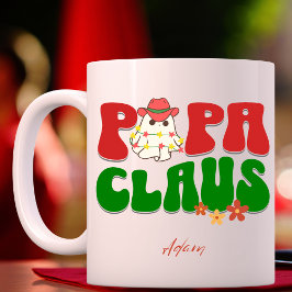 Pappa Claus Jul - eget namn Retro Groovy Cute Mugg
