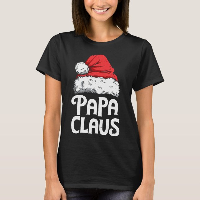 Pappa Claus jul jul-familjen Pappa Santa Matching  T Shirt (Framsida)