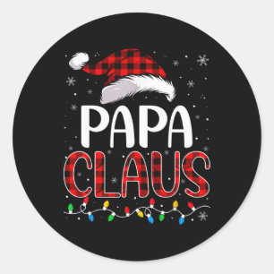 Pappa Claus jul Ljus Matching Family Julafton P Runt Klistermärke