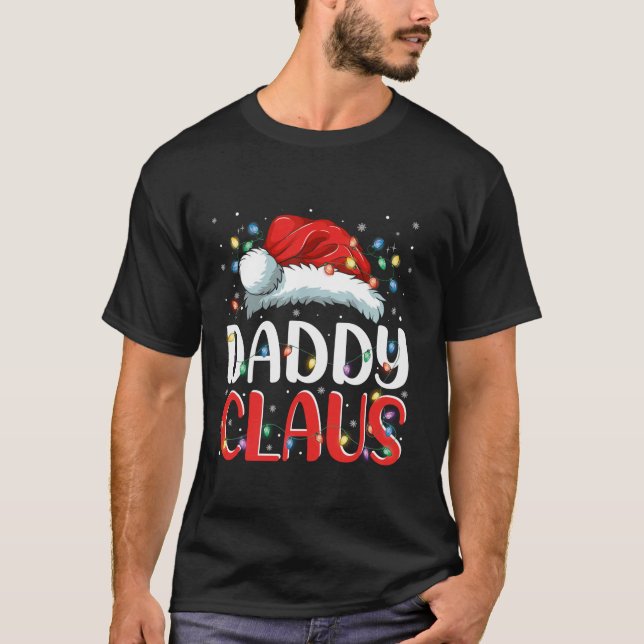 Pappa Claus jul Ljus Pajama Family Matchin T Shirt (Framsida)