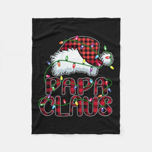 Pappa Claus jul - matchning av Ljus Pajama-familje Fleecefilt (Framsidan)