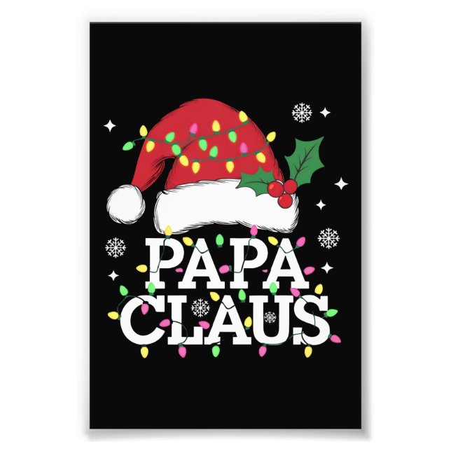 Pappa Claus jul - matchning av Ljus Pajama-familje Fototryck (Framsidan)