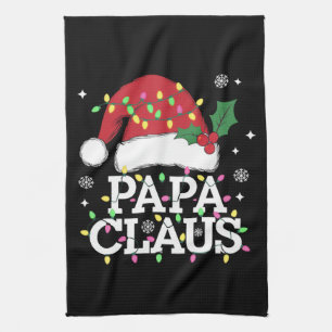 Pappa Claus jul - matchning av Ljus Pajama-familje Kökshandduk