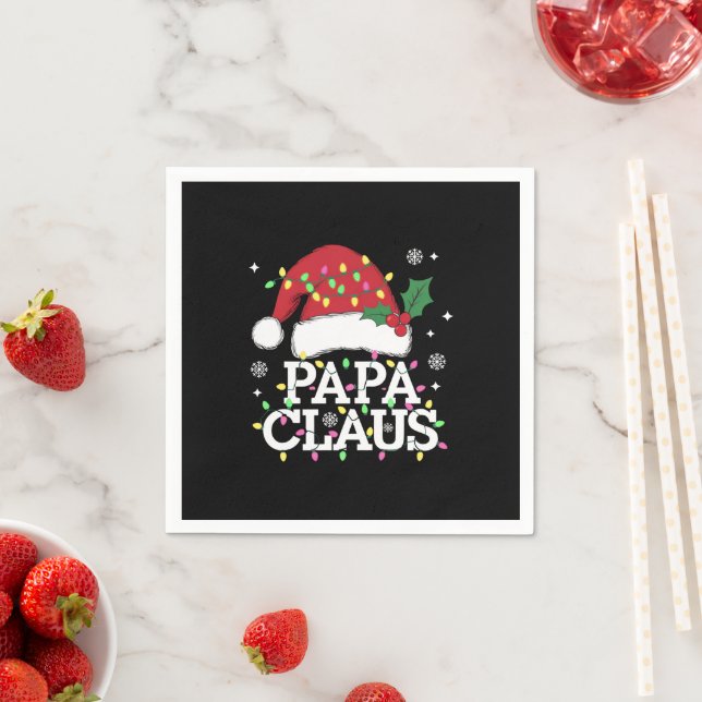 Pappa Claus jul - matchning av Ljus Pajama-familje Pappersservett (Insitu)
