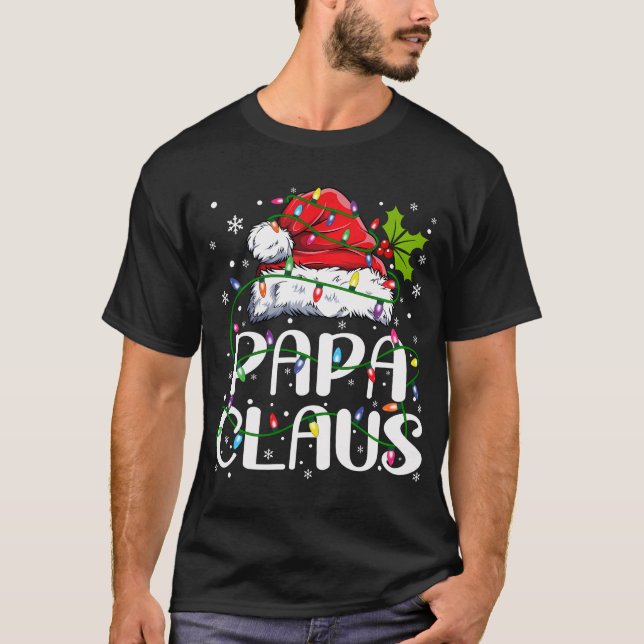 Pappa Claus jul - matchning av Ljus Pajama-familje T Shirt (Framsida)