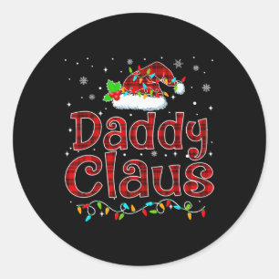 Pappa Claus jul Pajama Matching Family Julafton Runt Klistermärke